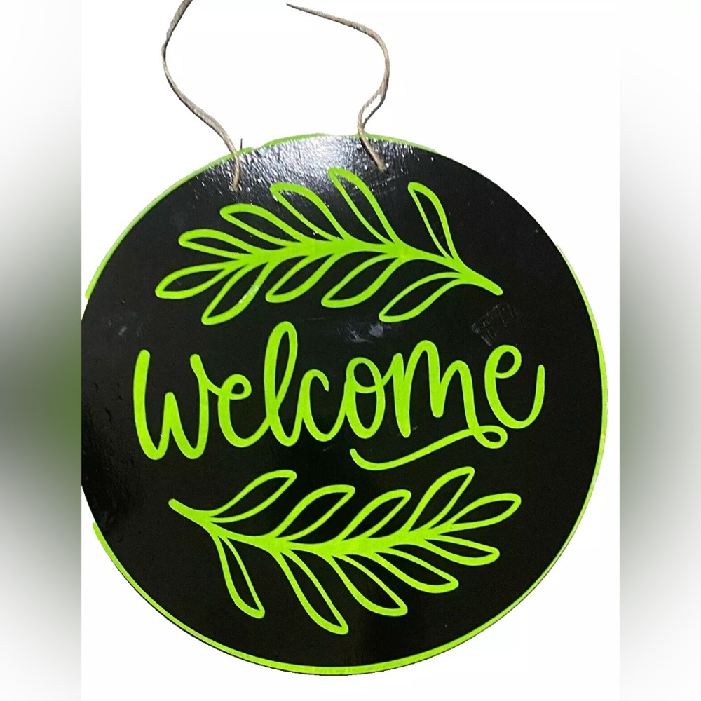 🏡Black and Green Welcome indoor/outdoor sign